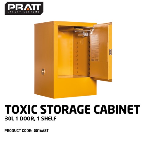 PRATT CABINET DG TOXIC 1 SHELF 30L 770 X 515 X 465MM